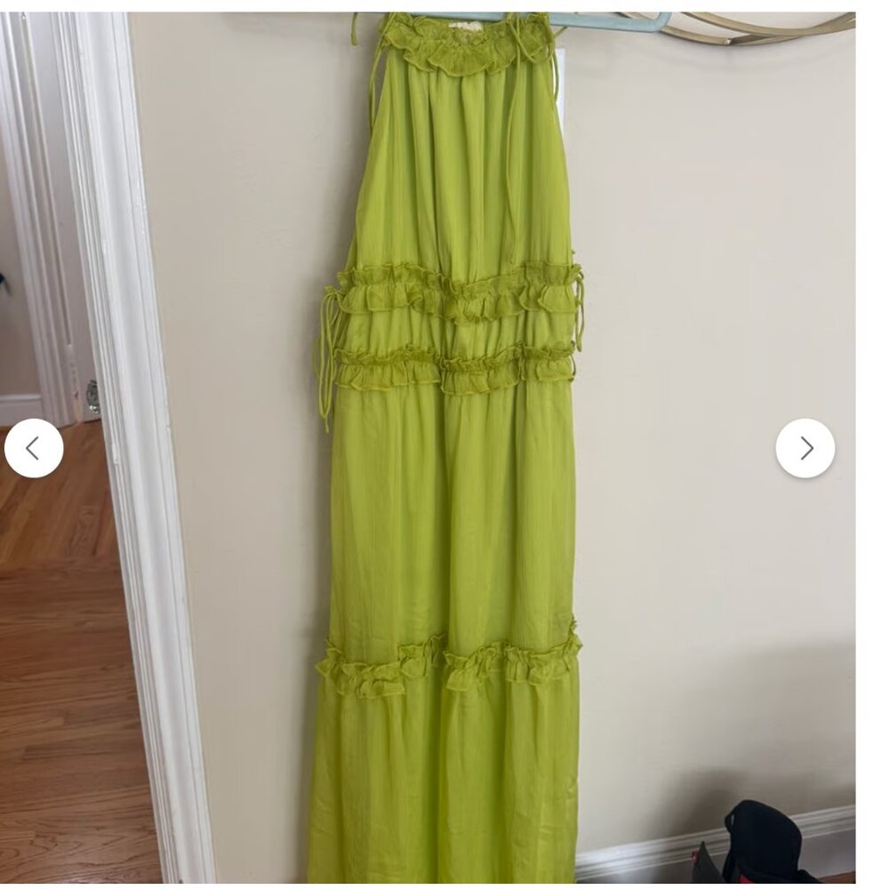 Lime midi halter dress, never worn.